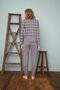Women's Burgundy Patterned Pajama Set - 2