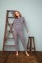 Women's Burgundy Patterned Pajama Set - 4