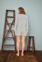 13351 Women's Crew Neck Velvet Shorts Set - 2