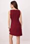 Bordo Kemer Detaylı Kolsuz Kısa / Mini Dokuma Elbise TWOSS26EL00340 - 6