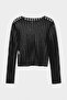 Black Crew Neck Tulle Crop Body Tdrss26Bd00001 - 5