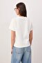 Ekru Düz Regular Bisiklet Yaka Standart Kol Kısa İnterlok Örme T-Shirt TWOSS26TS00064 - 5