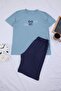 Mavi Regular Slogan Printed 100% Cotton Summer Knitted Pajamas Set Tmnss26Pt00059 - 4