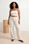Ekru-Siyah 2'Li Paket Fitted Crop Esnek Örme Bluz TBBSS26AF00083 - 3