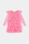 Pembe Midi Çizgili Kız Çocuk Dokuma Elbise TKDSS26EL00044 - 4