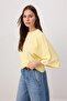 Wardrobe Essentials-Yellow Wide Fit Bat Sleeve 100% Cotton Knitted T-Shirt Twoss26Ts00047 - 2