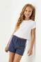 Indigo-Pink 2-Piece Girls' Plain Knitted Shorts & Bermuda Shorts Tkdss26Sr00018 - 5