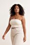 Ekru-Siyah 2'Li Paket Fitted Crop Esnek Örme Bluz TBBSS26AF00083 - 2