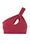 Burgundy One-Shoulder Cut Out Detailed Bikini Top Tbess25Bu00001 - 5