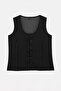 Black Striped Interlock Bow Detailed Knitted Plus Size Blouse Tbbss26Af00098 - 4