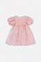 Pembe Midi Çizgili Kız Çocuk Tütü Dokuma Elbise TKDSS26EL00043 - 6