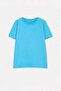 Anthracite-Blue Slogan Knitted T-Shirt Tkdss25Ts00016 - 9