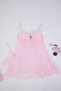 Pembe Dantel ve Şerit Detaylı Tül Kaplı Külotlu Babydoll/Fantezi Gecelik TBBSS26DH00010 - 4
