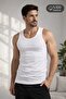قميص داخلي رجالي 100% قطن - قميص داخلي أبيض قطني ممشط بقصة ضيقة ومناسب للاستخدام اليومي