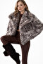 Women's Premium Fur Coat with Shoulder Detail