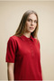 Polo Collar Short-Sleeve Women's Knit T-Shirt - 2