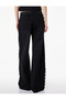 Cotton Lace Detailed Wide Leg Denim Trousers - Wide Leg Jeans - 4
