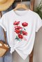 Poppy Flower Printed Women's T-Shirt