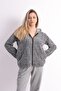 Hooded Fleece Welsoft Plush Gray Fleece Jacket - 2