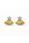 Zircon Stone Star Dangle Earrings – Stainless Steel Gold