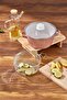 Enamel Frying Pan 22 cm Brown - 3 Pieces - Induction Compatible - 3