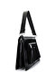 Women's Faux Leather Black Shoulder Bag - 4