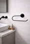Round Adhesive Black Paper Roll Towel Holder, Napkin Holder, Adhesive Design, Bathroom Napkin Holder - 2