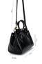 Women's Faux Leather Black Handbag - 2