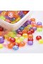 100 Gr 4X7Mm Mixed Color Transparent Flat Letter Beads, Flat Oval Letter Beads (100Gr,~750 Pieces) - 2