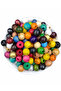12mm Mixed Color Wooden Board Beads, (50Gr, ~80 Pieces of Beads)