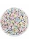 25gr Colored on White 10mm Flat Smile, Smiley Face, Smiley Face Beads (25 Gr, ~70 Pieces)