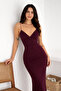 Women's Plum Rope Strap V-Neck Maxi Length Dress - 2