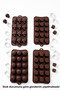 2 Pieces of Practical Silicone Ice Molds with 15 Compartments |   Silicone Non-Stick Chocolate Mold - 2