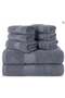 8-Piece Cotton Bath Towel Set, Super Absorbent Bathroom Towels with Textured Border - 2