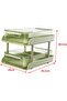 2-Tier Desktop Organizer, Multipurpose Storage Container with Handles, Light Green - 5