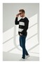 Unisex Shirt Collar Three-Thread Buttoned Soft Textured Double Color Sweatshirt - 6
