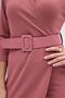 Apsen Women's Crepe Rose Dry Double-Breasted Belted Midi Wrap Dress 3753-100 - 5