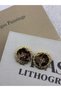 Special Series Gold Color Earrings with Leopard Tulle and Pearl Detail - 2