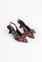 Leopard Bowknot Kitten Heel Slingback Women's Shoes - 4