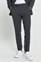 Men's Anthracite Slim Fit Slim Fit Swallow Collar Seersucker Print Woolen Suit - 8
