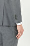 Men's Gray Wool Slim Fit Slim Fit Swallow Collar Flap Pocket Double-Breasted Suit - 8