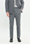 Men's Gray Wool Slim Fit Slim Fit Swallow Collar Flap Pocket Double-Breasted Suit - 6