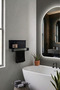 Metal Bathroom Shelf with Towel Holder and Hanger Wall Mounted Organizer - 2