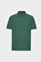 Men's Dark Green 100% Cotton Non-Curling Pique Polo Collar Slim Fit Slim Fit T-Shirt - 9