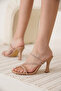 Nude Women's Stone Heeled Slippers Tr20My04D - 5