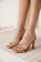 Nude Women's Stone Heeled Slippers Tr20My04D