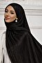 شال فستان سهرة حريري من يوريو أسود 103 - 4