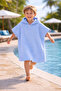 100% Cotton Soft Towel for Girls and Boys, Sea Beach, Pool, Bath Hooded Poncho/Patterned Blue