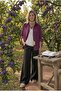 Natural Linen Fabric Oversize Loose Fit Women's Shirt – Summer Comfortable Cut Mürdüm - 2