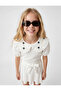 Embroidery Detailed Short Sleeve Baby Collar Blouse